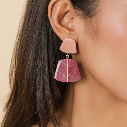 Boucles d'oreilles poussoir Rainbow Ficus Nature Bijoux