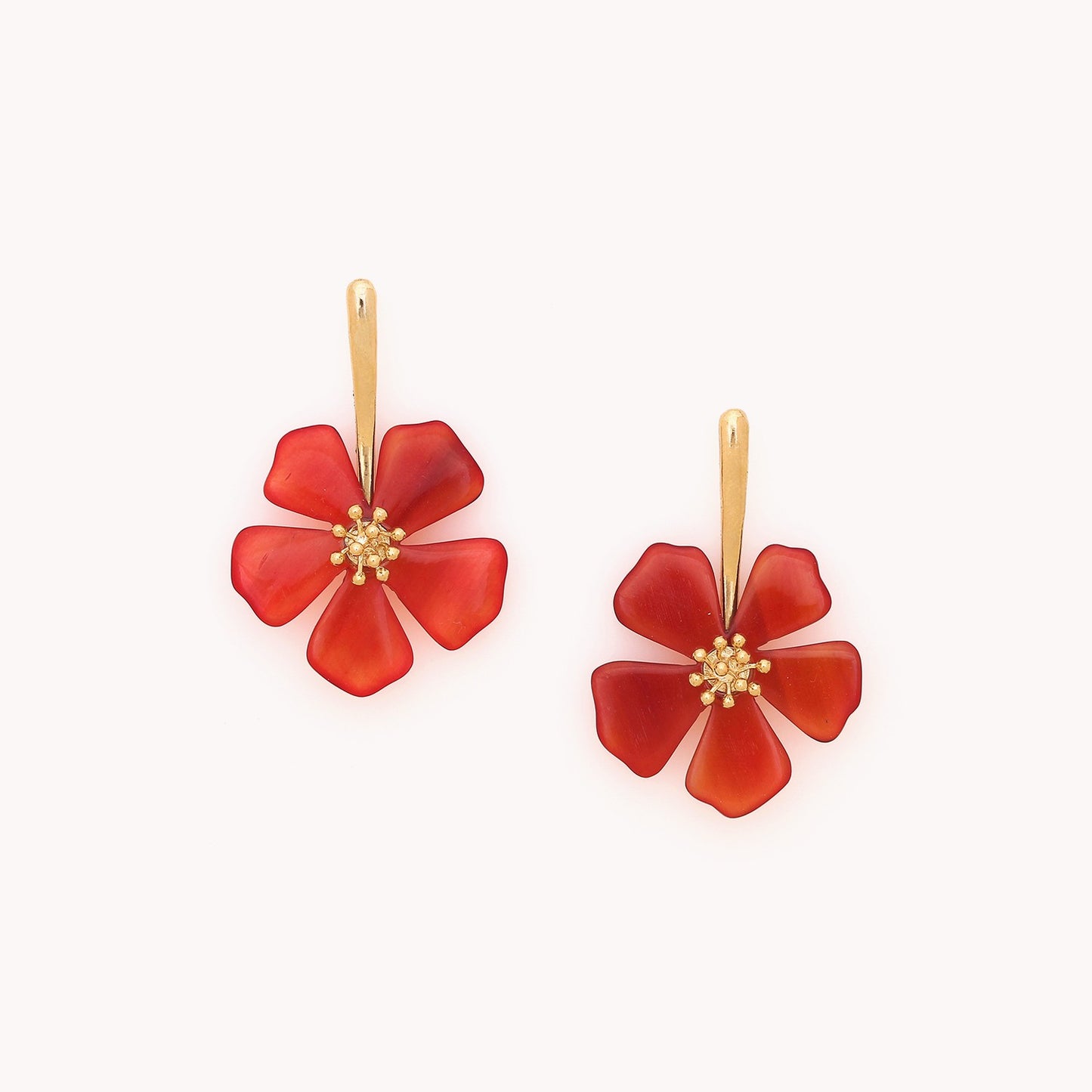 Boucles d'oreilles poussoir fleur HIBISCUS Nature bijoux