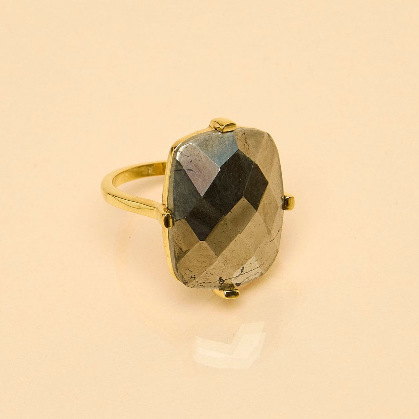 Bague Rectangle Pyrite Une à Une